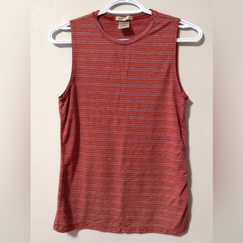 Old Navy Orange/Red Striped Tank Top